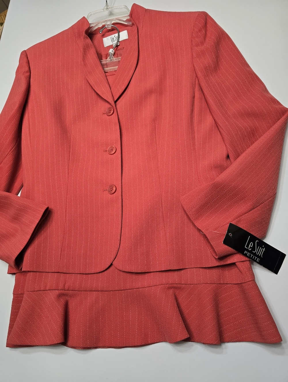 Le Suit Women's Vibrant Orange Blazer And Skirt 12 Petite